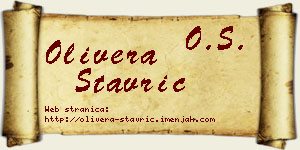 Olivera Stavrić vizit kartica